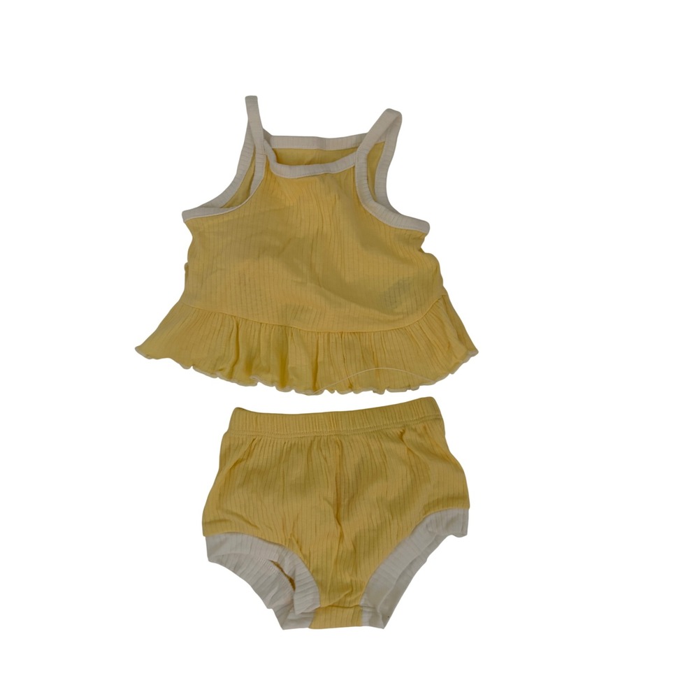 Cat & Jack Baby Yellow Ribbed Peplum Tank and Bloomers Set 0-3M